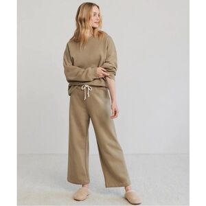 Jenni Kayne Marina Wide Leg Tan Sweatpants - Large